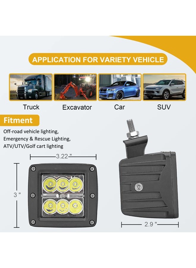 WSays Compatible with Polaris Ranger 570/900/1000 Full Size Upper Roof Pro-fit Cage 50'' 288W LED Curved Light Bar Mount Bracket Kit & Rear Side Pillar 2x3'' 18W Light Pods Mount Bracket w/Wiring Kit - Image 4