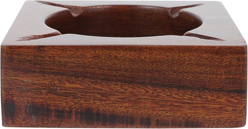 Walnut Wood Ashtray Desktop Ash Holder Anti Fall Solid Wood Home Office Use - Image 2