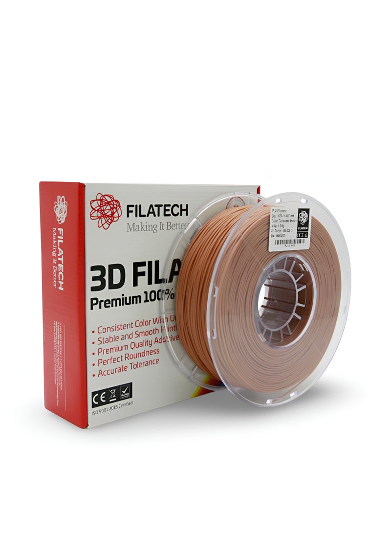 Filatech Premium PLA 3D Printing Filament – Terracotta Brown | Made in UAE | Non-Toxic, Easy Extrusion, Ideal for High-Precision Prints  - Image 1