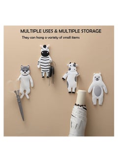 Excefore 4pcs Adorable Decorative Wall Hooks Adhesive Adhesive Coat Hooks  - Image 2