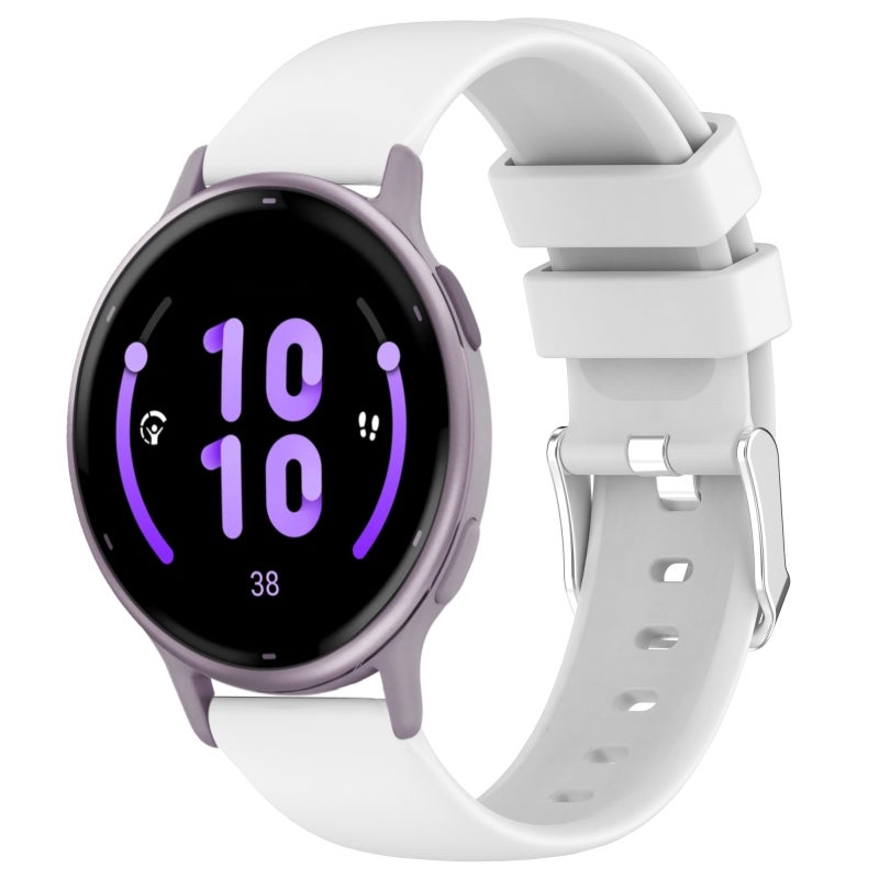 S-TOP For Garmin Active 5 20mm Smooth Solid Color Silicone Watch Band(White) - Image 1