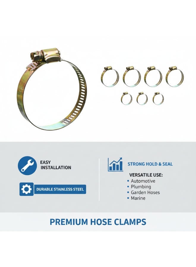 Universal Metal Hose Clamp Adjustable Worm Drive Pipe Clip Heavy Duty Gas Hose Clamp Rust Resistant Fastening Clamp for Air Water Fuel Hoses 5 Pecies (3.5 Inch) - Image 5