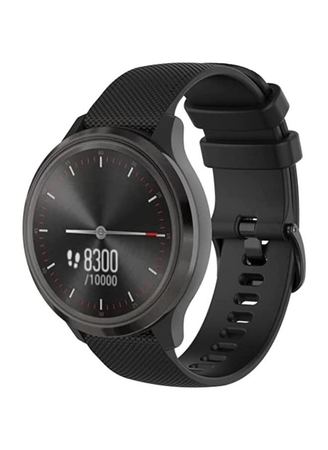 Generic - Band For Huawei Watch GT3 42mm Checkered Silicone Watch Band (Black) - Image 1