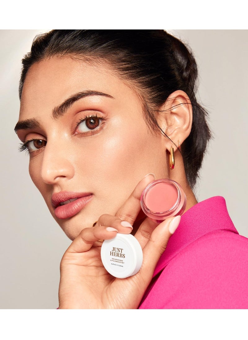 Just Herbs Just Herbs Ayurvedic, Natural Lip AND Cheek Tint Blush Sls Chemical Paraben Free 02 Peachy Coral Creamy Matte  - Image 2