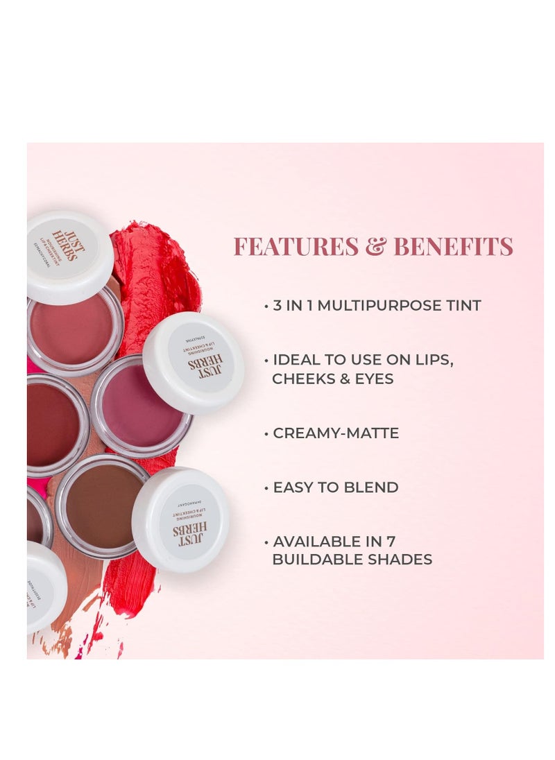 Just Herbs Just Herbs Ayurvedic, Natural Lip AND Cheek Tint Blush Sls Chemical Paraben Free 02 Peachy Coral Creamy Matte  - Image 3