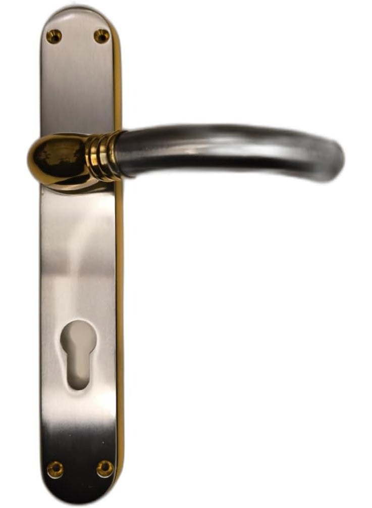 Union Liverpool Lever Lock Handle | 85mm Lock Centre | Satin Chrome Gold Finish | Interior Door Furniture | Classic Design | Easy Installation | X-UN-85-01-SCG - Image 1