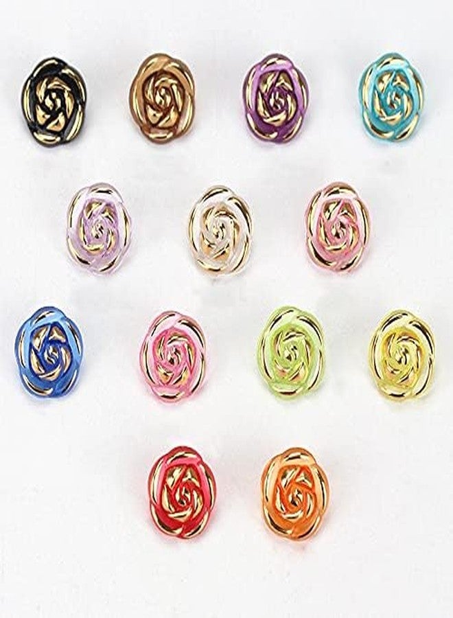 vingol 30 Pcs Acrylic Rose Flower Buttons Shirt Buttons Sewing Accessories DIY Crafts (Light Pink, 12.5mm) - Image 3