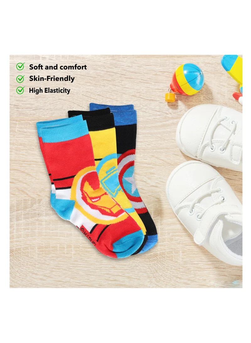 مارفل Marvel Avengers Socks, Ankle Crew Socks for Kids (5 to 8 Years), Pack of 3 socks