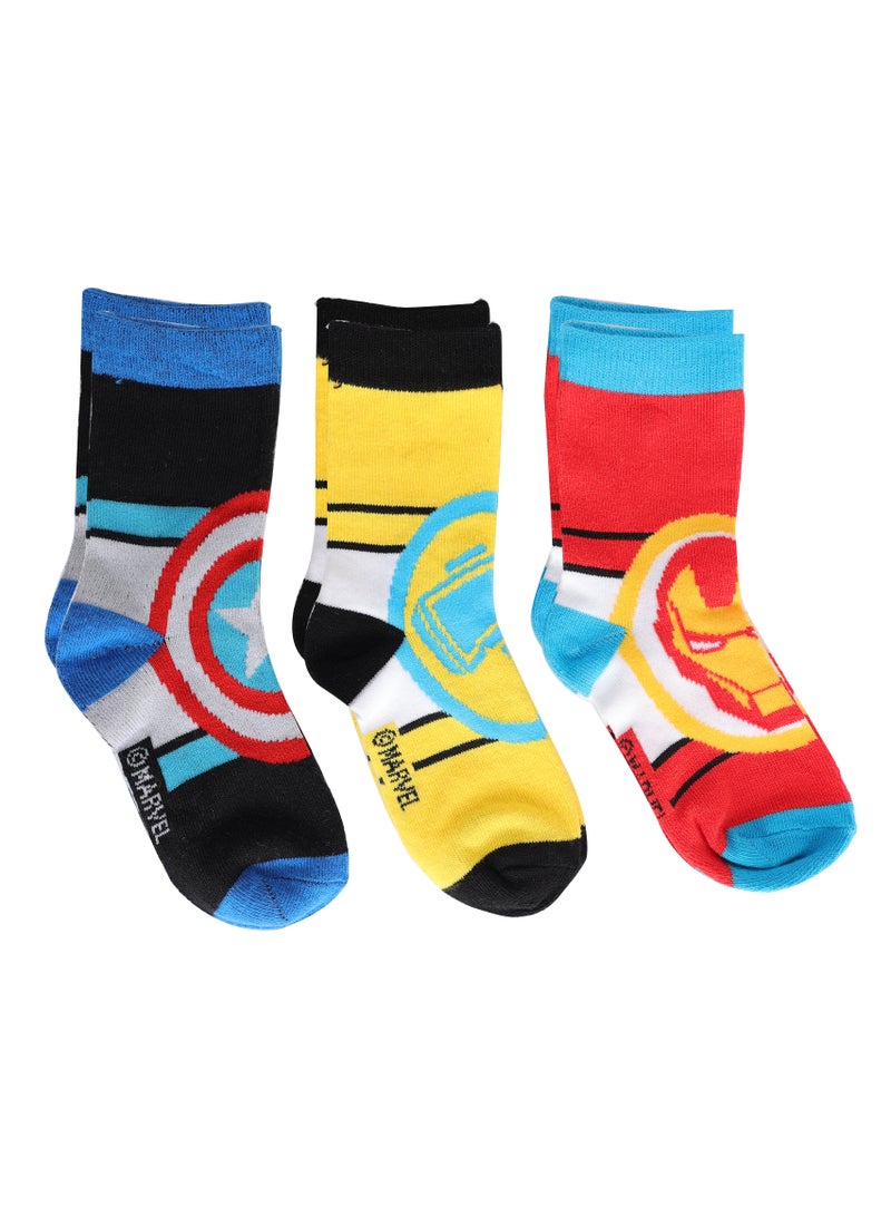 Marvel Avengers Socks, Ankle Crew Socks for Kids (5 to 8 Years), Pack of 3 socks - Image 1