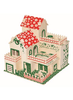 Creative Early Education Jigsaw Puzzle Children's Puzzle Classical Architectural Simulation Wooden Jigsaw Puzzle Can Be Sent On Behalf-Color:Little Flower Villa