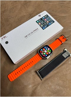 HK Hk10 ULTRA 3 Smart Watch - 2 Straps ( silicone and Cloth ) - 49mm - Gold Case  - Image 5