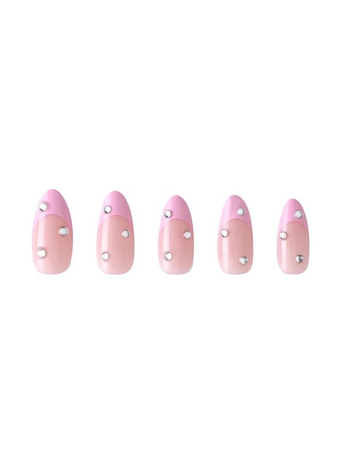PaintLab Press-On Nails Manicure Kit, Pink Velvet, 24-Piece Set, Long-Lasting Fake Nails With Glue, File, Prep Pad & Cuticle Stick - Image 1