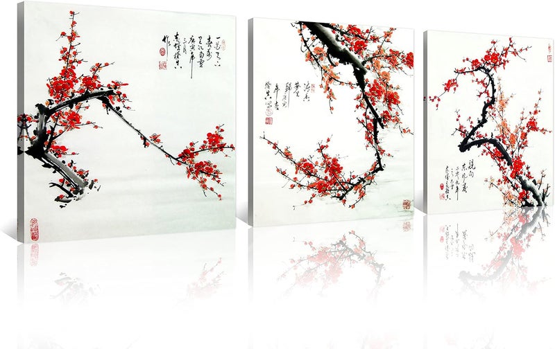 NAN Wind Traditional Chinese Plum Blossom Canvas Art - Image 1