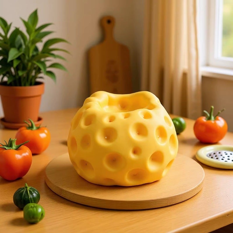 WU 10cm Cheese Squishy Stress Relief Toy - Slow Rebound, Malleable, and Fun - Image 4