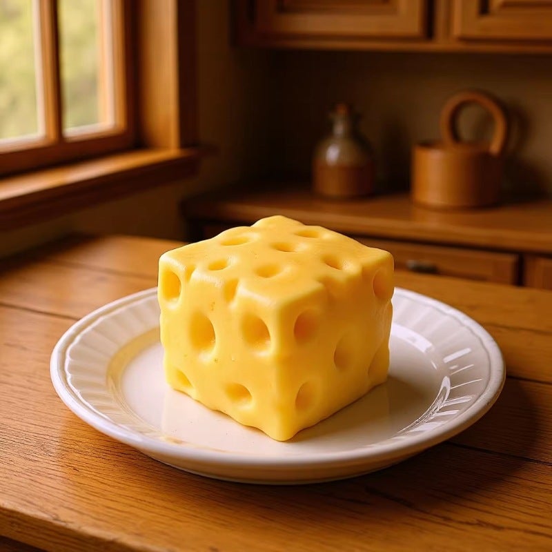 WU 10cm Cheese Squishy Stress Relief Toy - Slow Rebound, Malleable, and Fun - Image 5