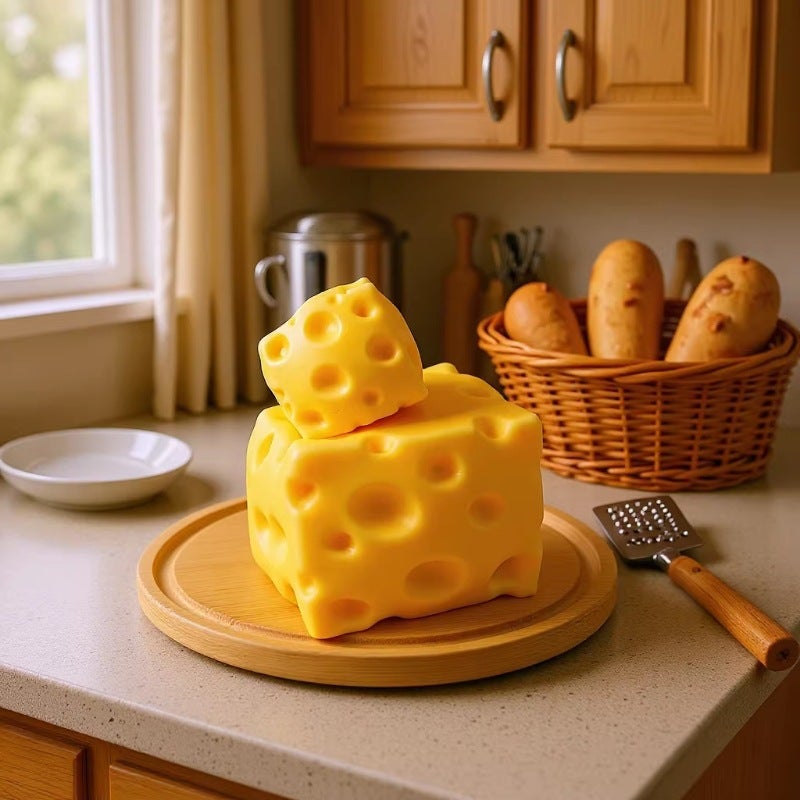 WU 10cm Cheese Squishy Stress Relief Toy - Slow Rebound, Malleable, and Fun - Image 2