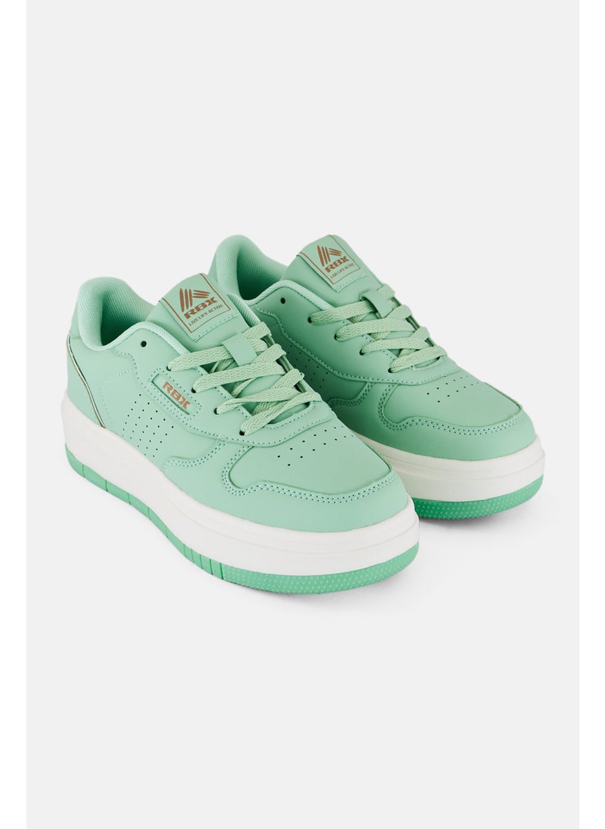 RBX Women Brand Logo Lace Up Hiking Shoes, Mint Green  - Image 1