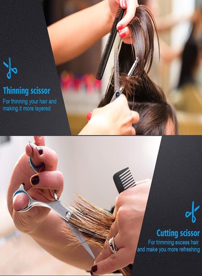 JEMICA Hair Cutting Scissors Kits, 10 Pcs Stainless Steel Hairdressing Shears Set Professional Thinning Scissors For Barber/Salon/Home/Men/Women/Kids/Adults Shear Sets - Image 2