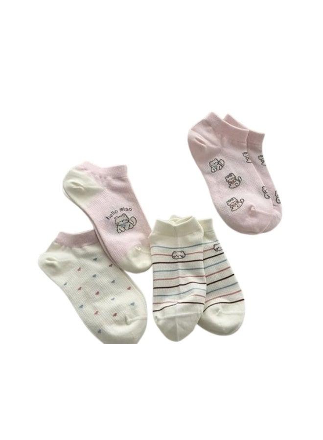 Women's Casual Cotton Ankle Socks Set – 5 Pairs + 1 Gift – Modern and Comfortable Design for Everyday Wear - Image 1