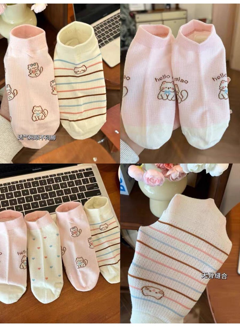 Women's Casual Cotton Ankle Socks Set – 5 Pairs + 1 Gift – Modern and Comfortable Design for Everyday Wear - Image 2