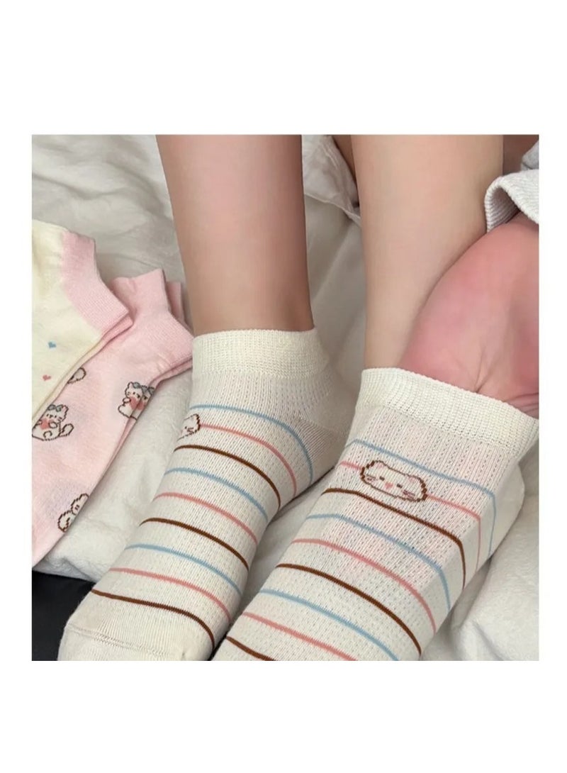 Women's Casual Cotton Ankle Socks Set – 5 Pairs + 1 Gift – Modern and Comfortable Design for Everyday Wear - Image 3