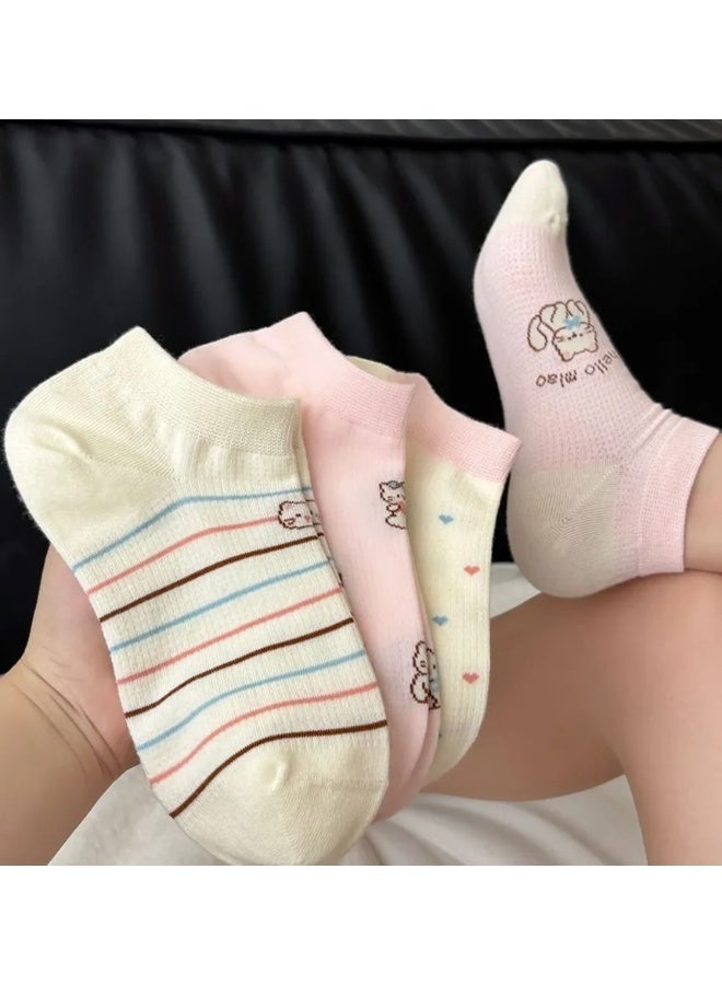 Women's Casual Cotton Ankle Socks Set – 5 Pairs + 1 Gift – Modern and Comfortable Design for Everyday Wear - Image 4