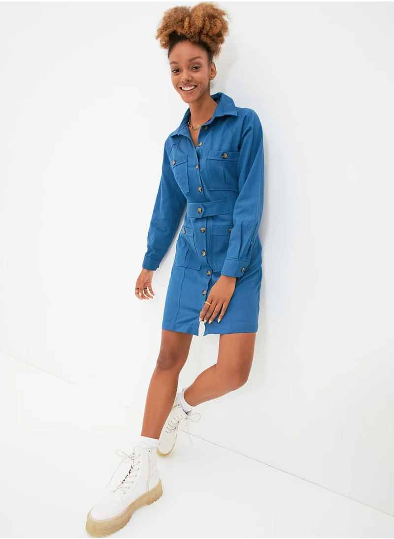 trendyol Pocket Detail Denim Dress
