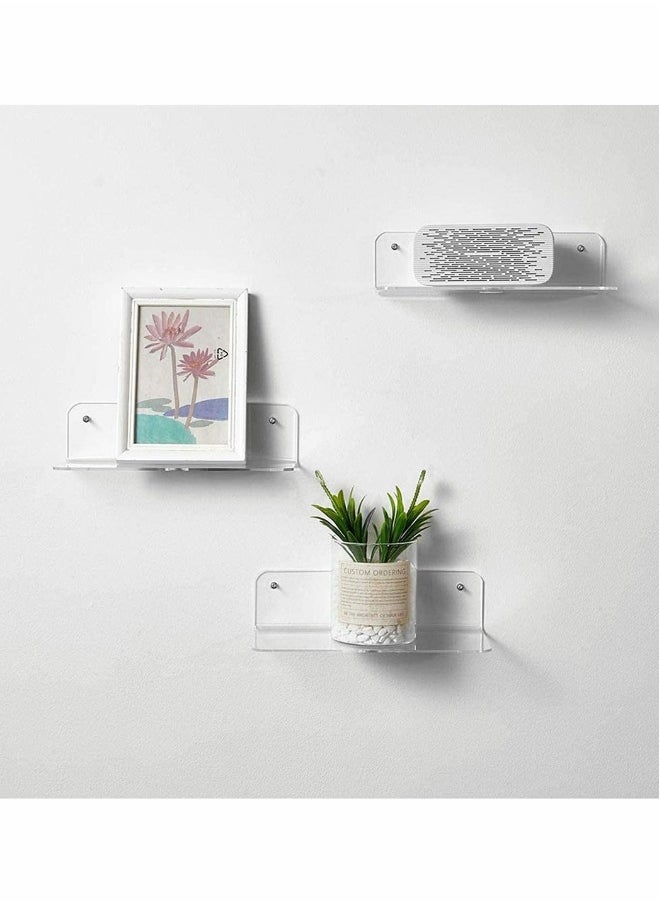 Generic - Acrylic Shelves Wall Bookshelf for Kids Toy, Clear Invisible Small Picture Ledge Window Shelf,Floating Book Shelves for Kids Room Nursery Wall Rack, Easily Expand Wall Space, 2 Pcs - Image 1