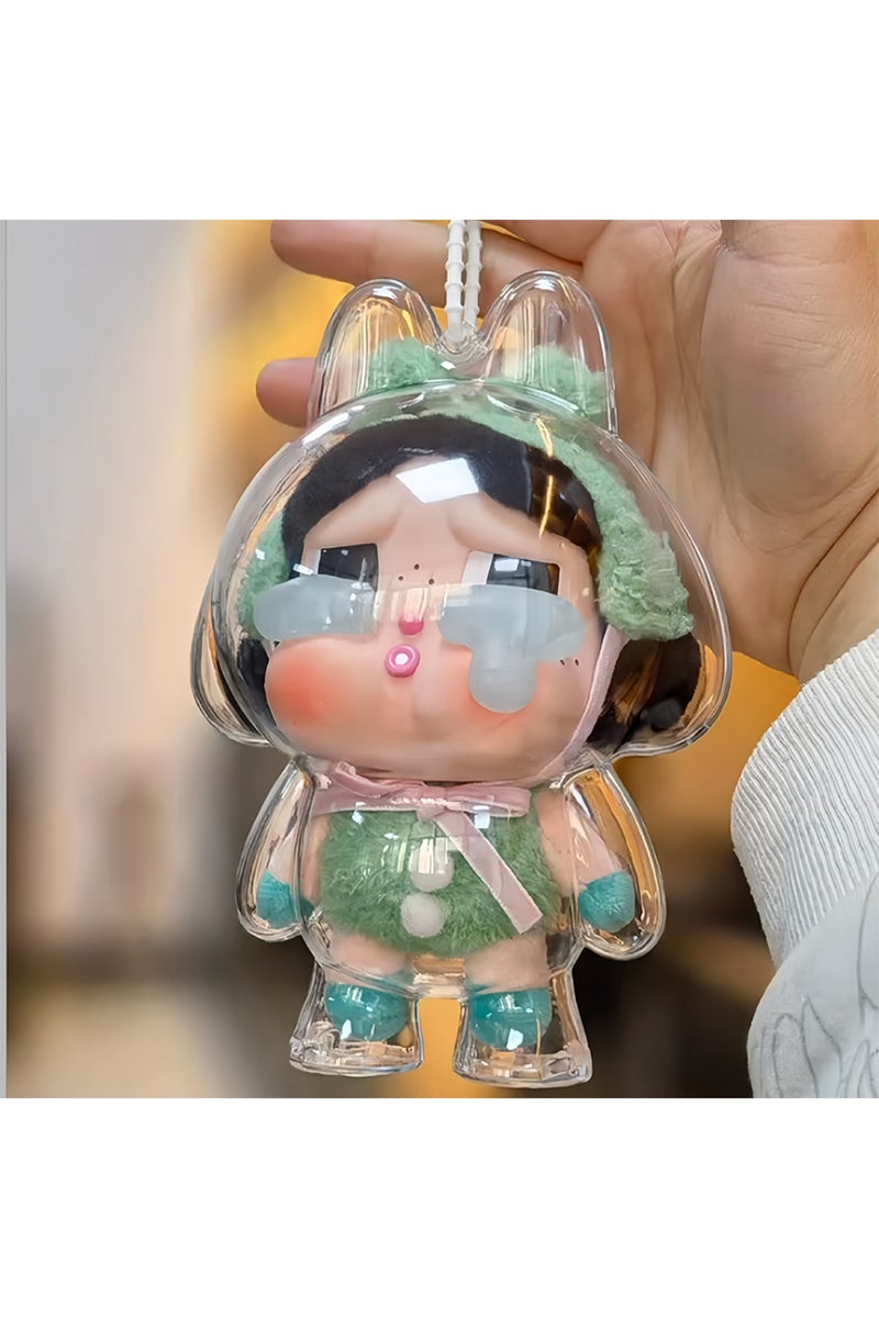 erorex 1Pcs 17cm--No Doll 17CM Crybaby Series Crying Baby Protector Case Full Clear Acrylic Protective Case - Image 1