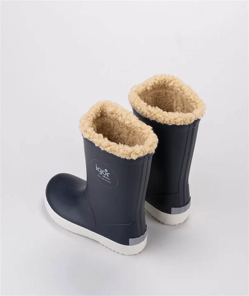 ايجور Splash Nautico Children's Furry Navy Blue Rain Boots W10207-003 V4