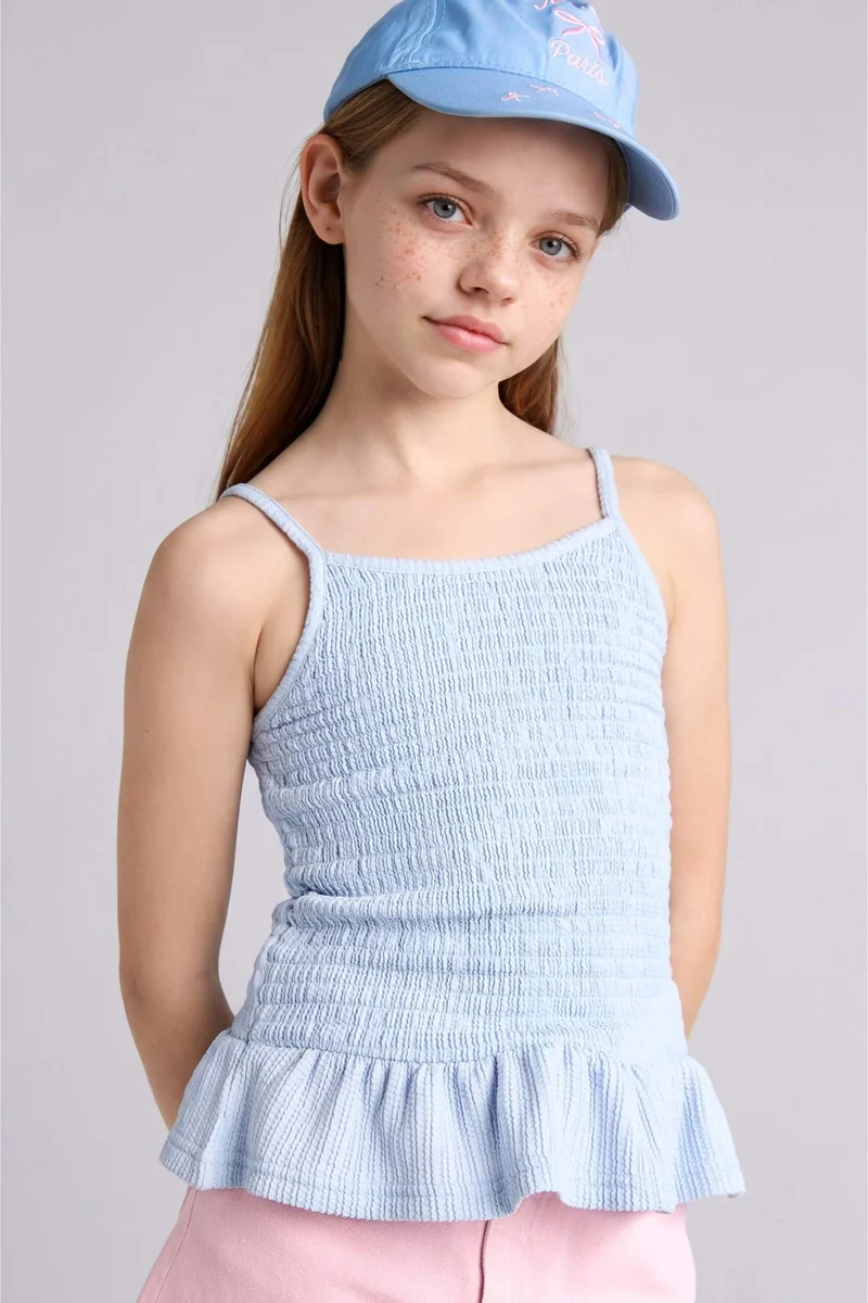 ديفاكتو Girl Crinkle Fabric Tank Top
