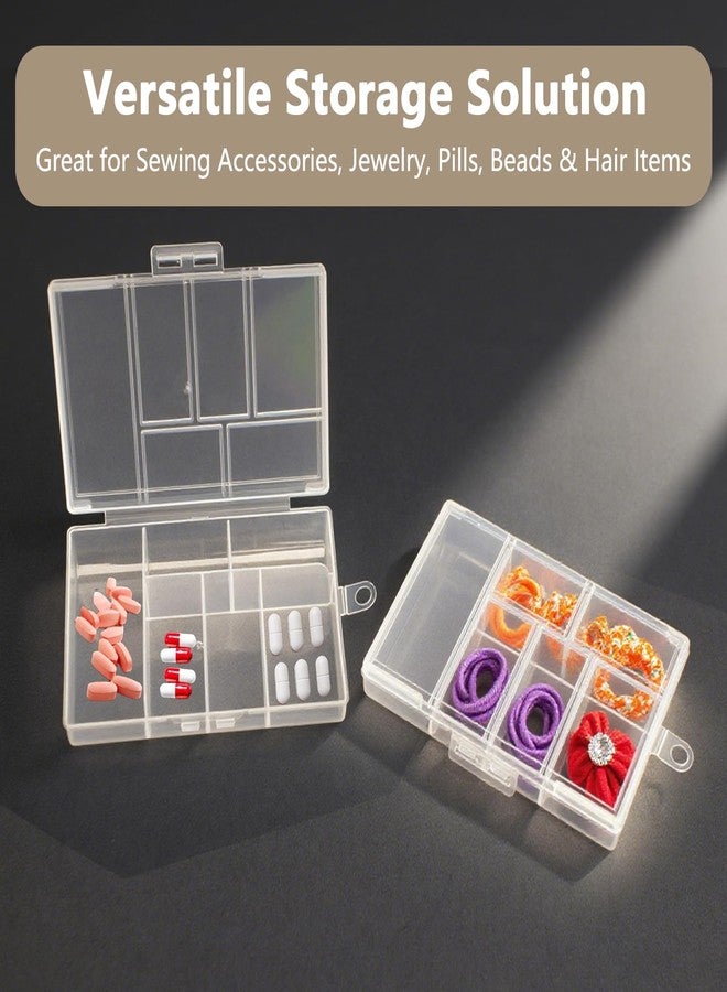 ZGGAZCA Small Bead Organizer Mini Box Plastic Divided Storage Container with 6 Compartments Craft Jewelry Boxes with Divider Travel Item Containers and Compartment Box for Beads and Accessories - Image 5