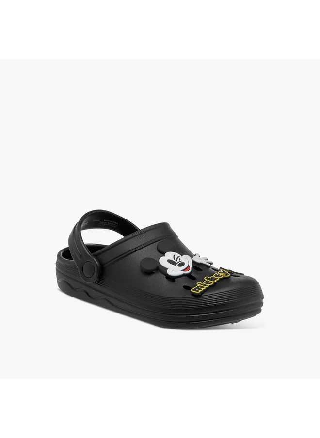 ديزني Boys Mickey Mouse Applique Detail Clogs with Backstrap