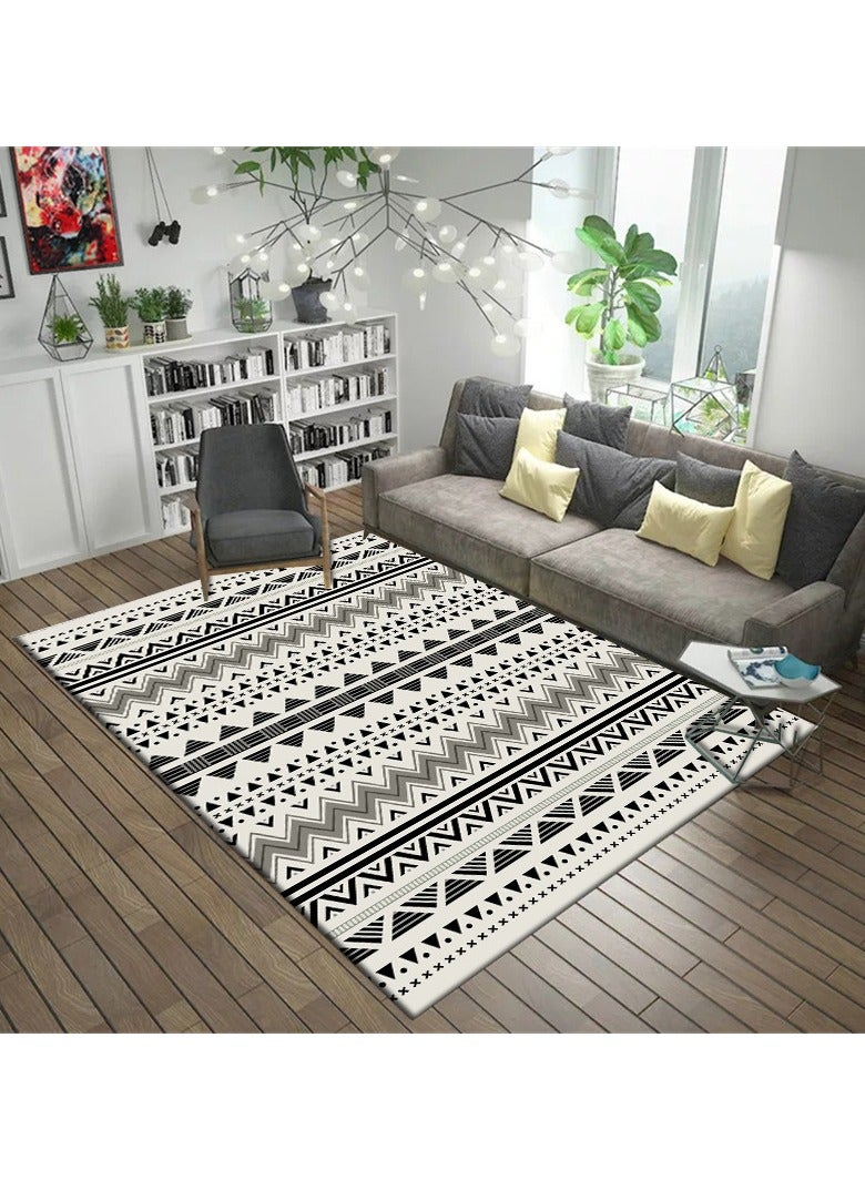 Enjoylifeme Rectangular Soft Touch Carpet Black/Beige 160x230cm - Image 2