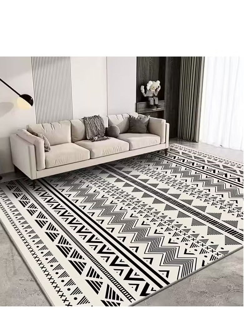 Enjoylifeme Rectangular Soft Touch Carpet Black/Beige 160x230cm - Image 1