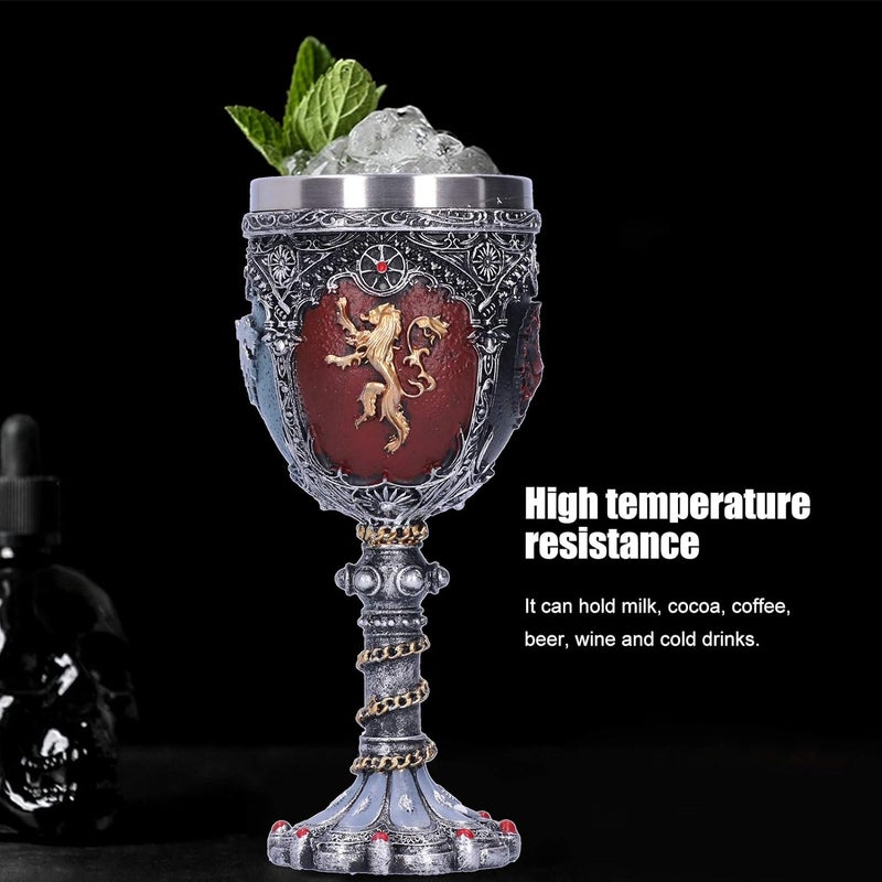 comfrt Goblets and Chalices, Vintage 3D Dragon Pattern Wine Glasses Cup Resin for Champagne Wine Cocktail Whiskey Bar Accessory - Image 3