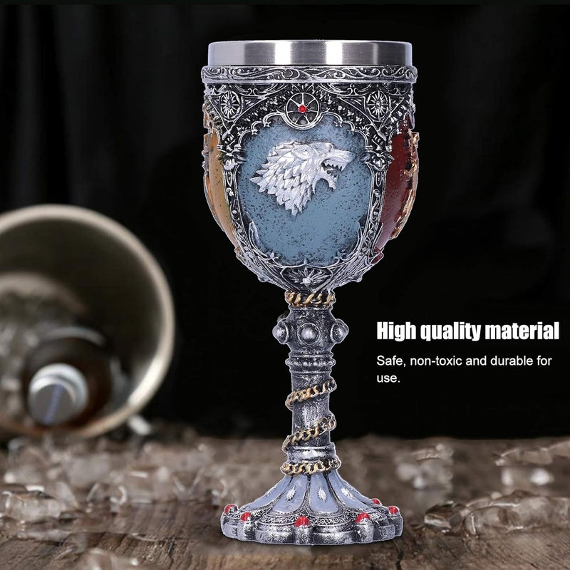 comfrt Goblets and Chalices, Vintage 3D Dragon Pattern Wine Glasses Cup Resin for Champagne Wine Cocktail Whiskey Bar Accessory - Image 5