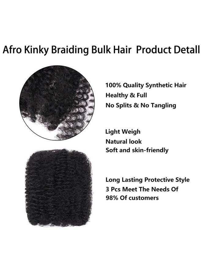 إكستريند 16 بوصة 3 حزم 90 جرام شعر مضفر أسود طبيعي مجعد أفريقي مجعد بكميات كبيرة لضفائر صغيرة، شعر صناعي مجعد أفريقي مجعد بكميات كبيرة لضفائر زنبركية صغيرة، وصلات شعر دريدلوك لإصلاح لوكس للنساء - Image 2