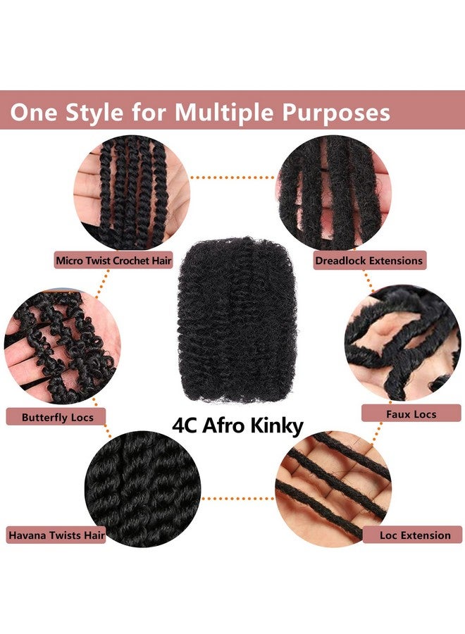 إكستريند 16 بوصة 3 حزم 90 جرام شعر مضفر أسود طبيعي مجعد أفريقي مجعد بكميات كبيرة لضفائر صغيرة، شعر صناعي مجعد أفريقي مجعد بكميات كبيرة لضفائر زنبركية صغيرة، وصلات شعر دريدلوك لإصلاح لوكس للنساء - Image 3
