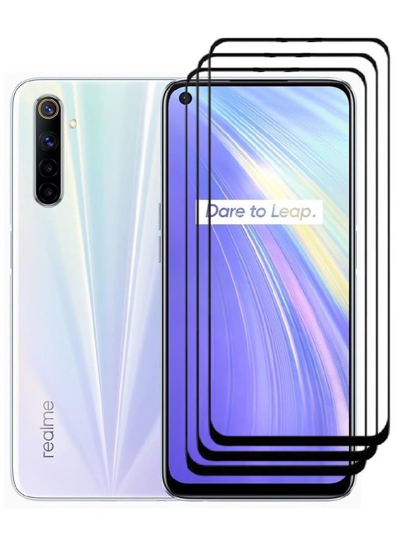 AINA 3 Pieces Tempered Glass Screen Protector 5D Designed For Realme 6 Full Glue Edge to Edge Full Screen Coverage And Bubble Free - Image 1