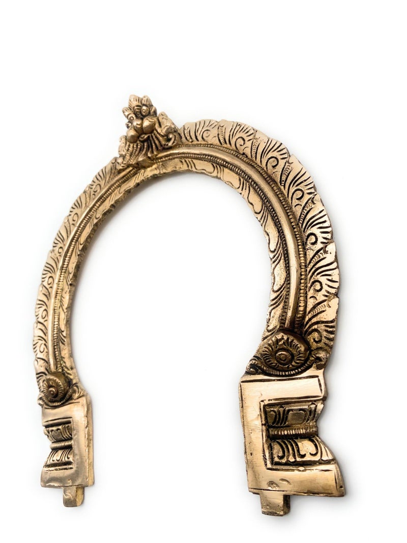 Bhunes Brass Prabhavali Halo Frame for Murti, Decorative Aura Arch for Ganesh Krishna Laxmi Shiva Parvati Vishnu Lakshmi Idol Pooja Temple Decor, Gold, 11 Inch, 1 Piece - Image 4