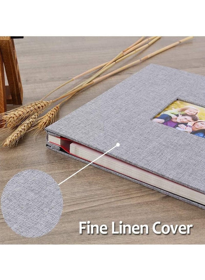 Large Photo Album Self Adhesive Pictures Linen Cover with Window, 40 Blank Pages - Image 3