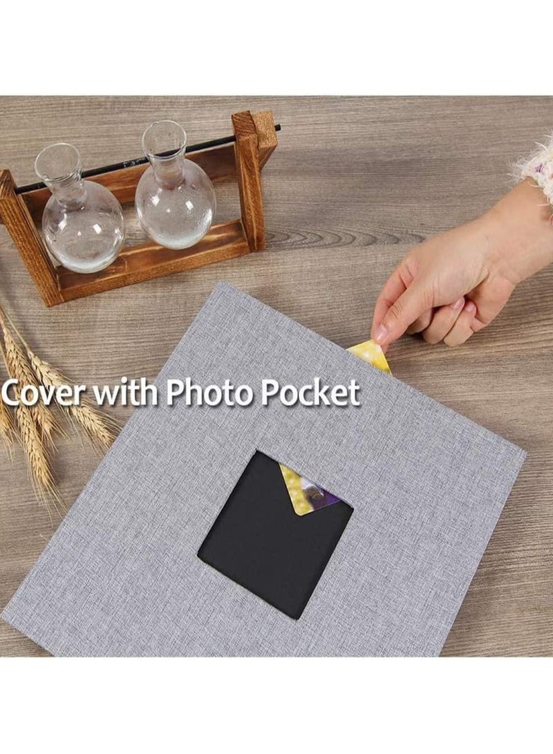 Large Photo Album Self Adhesive Pictures Linen Cover with Window, 40 Blank Pages - Image 2