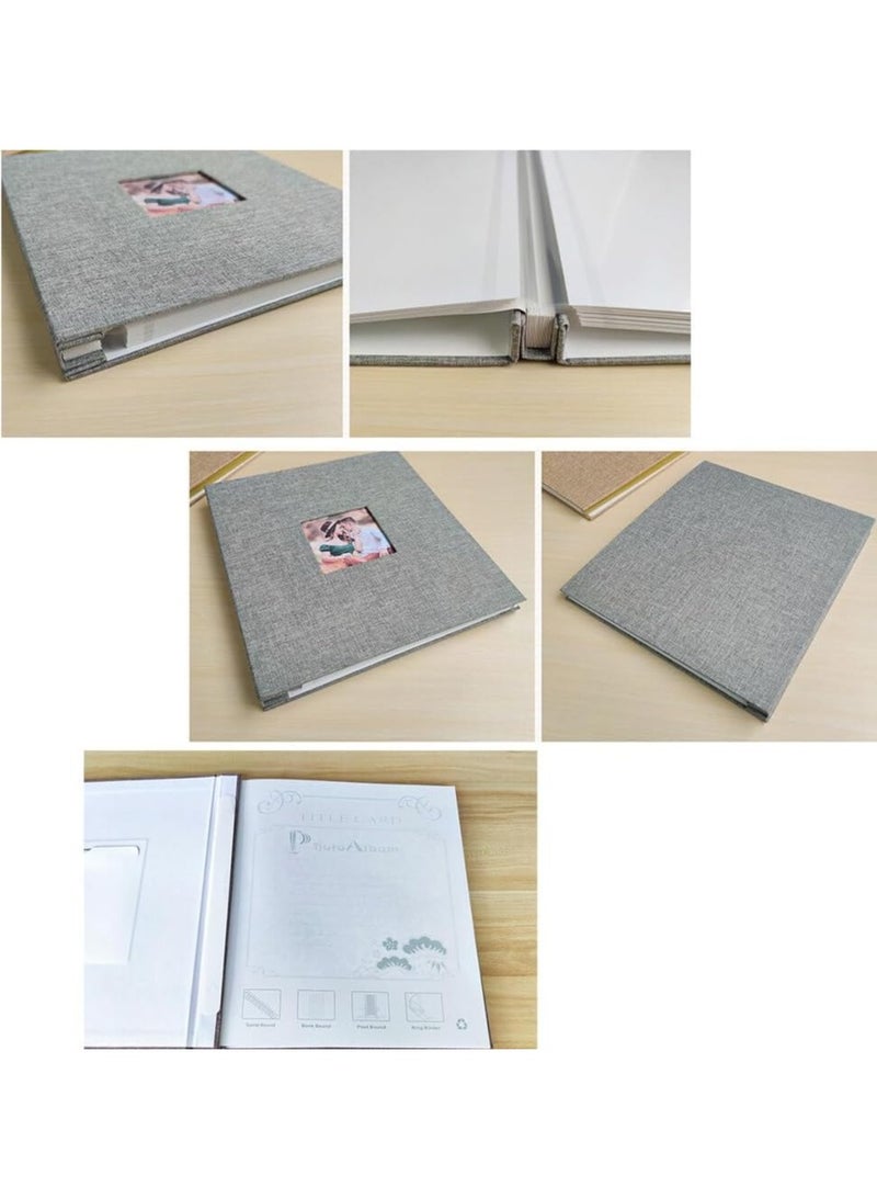 Large Photo Album Self Adhesive Pictures Linen Cover with Window, 40 Blank Pages - Image 4