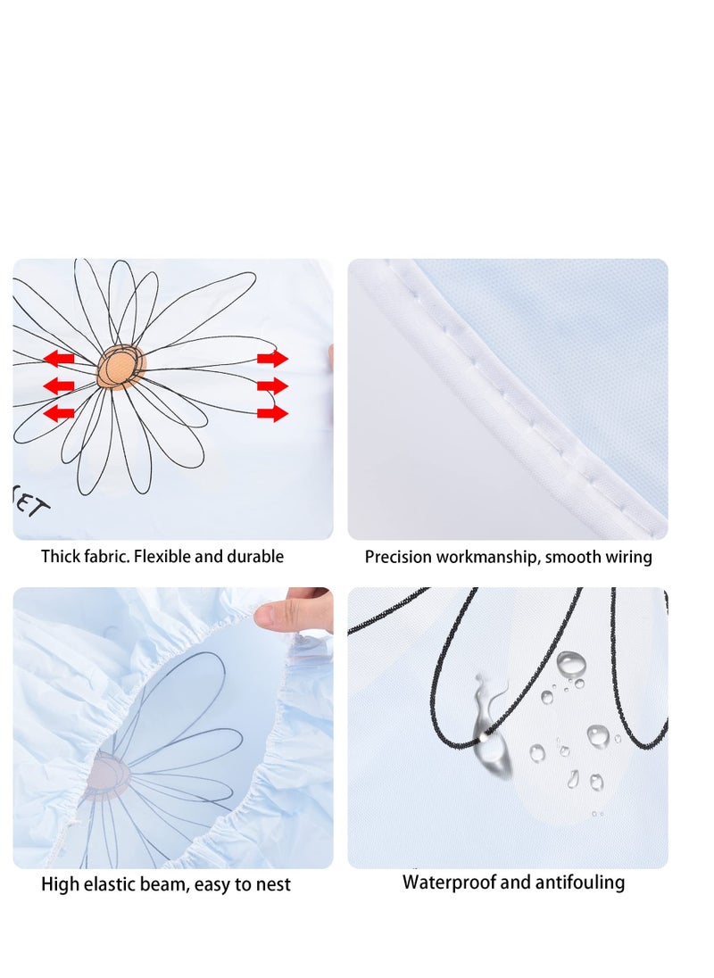 SYOSI - NALACAL Fan Dust Cover Waterproof Dustproof Fan Cover, 2 Pack Washable Standing Round Fan Dust-Proof Cover, Household Floor Fan Cover Protective Cover (Blue Sun Flower) - Image 1