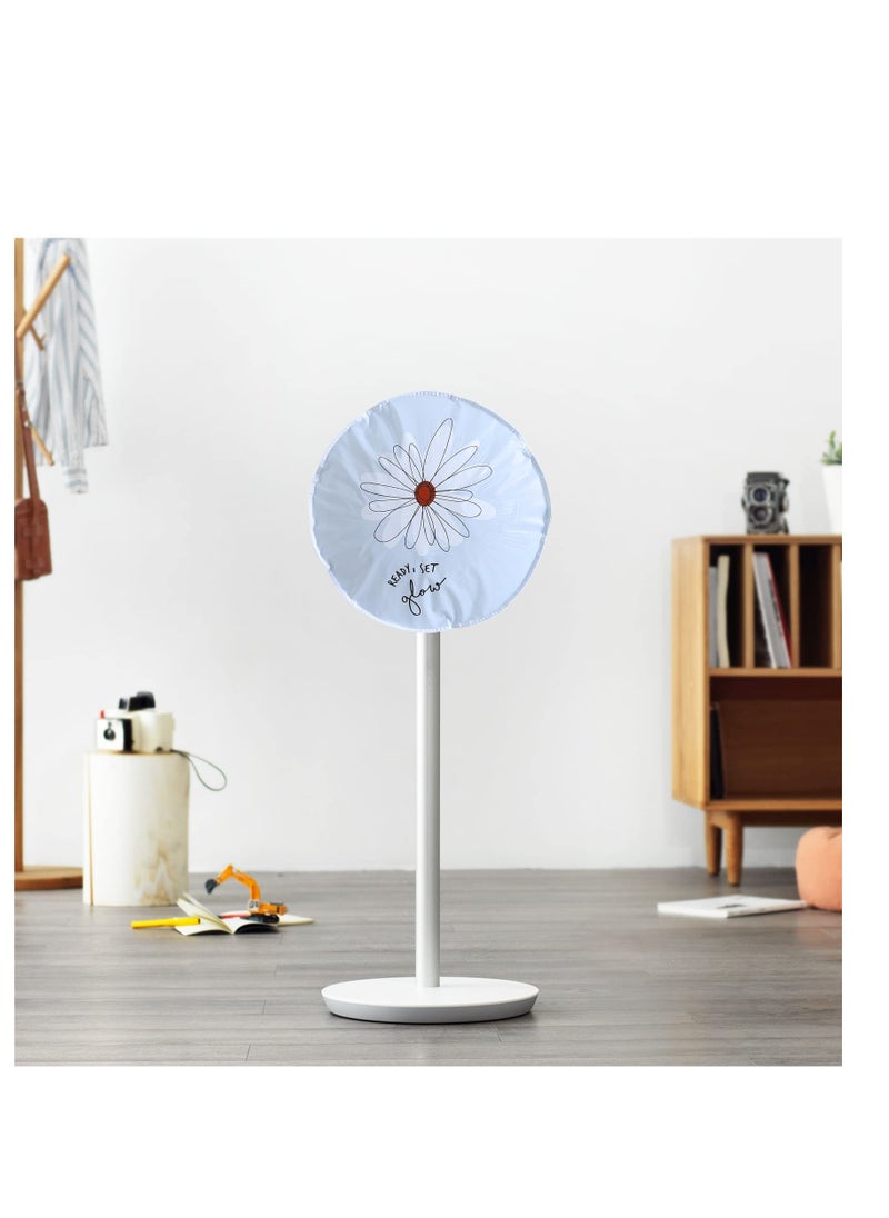 SYOSI - NALACAL Fan Dust Cover Waterproof Dustproof Fan Cover, 2 Pack Washable Standing Round Fan Dust-Proof Cover, Household Floor Fan Cover Protective Cover (Blue Sun Flower) - Image 1