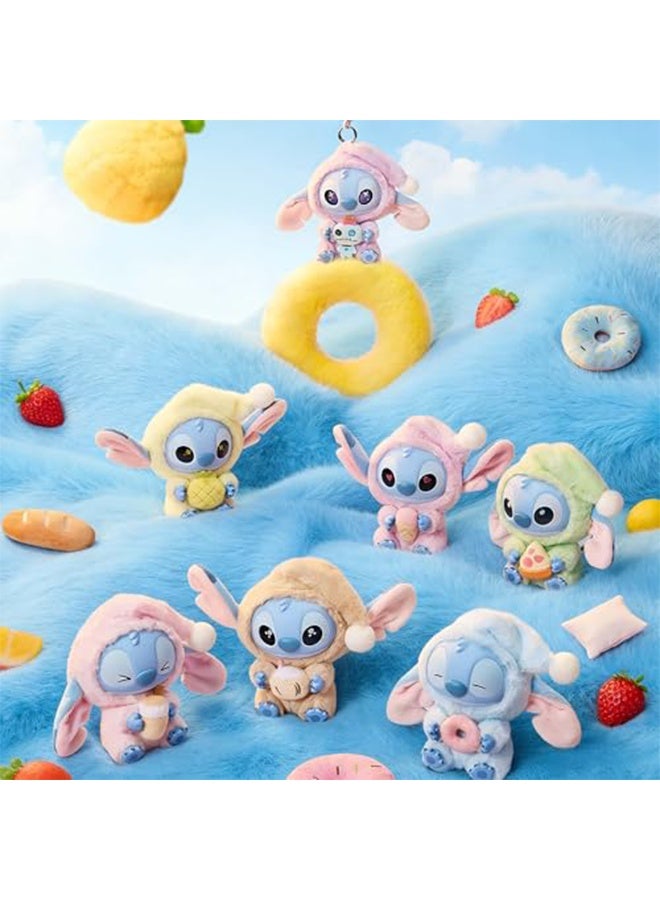 Stitch eat something before sleep blind box plush keychain – surprise single box vinyl plush figure model for bag decoration, collectible gift for friends and family - Image 2
