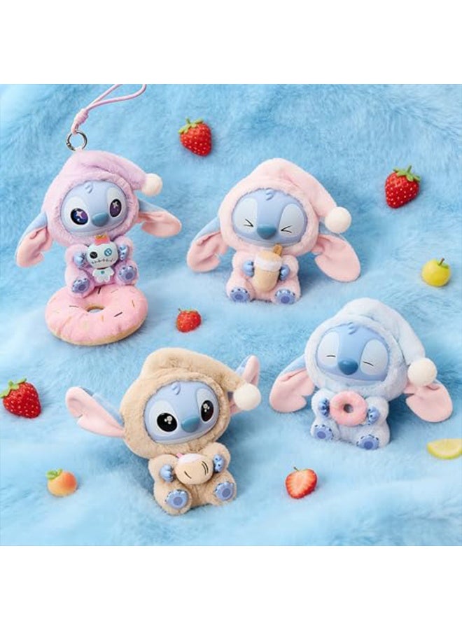 Stitch eat something before sleep blind box plush keychain – surprise single box vinyl plush figure model for bag decoration, collectible gift for friends and family - Image 4