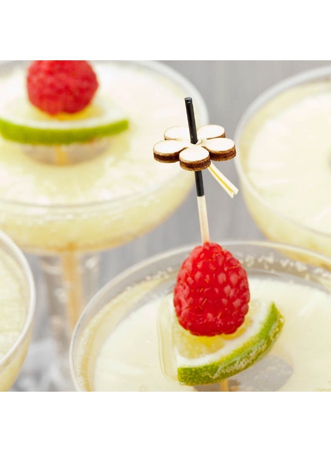 Restaurantware 6 x 0.7 x 0.7 Inch Party Toothpicks, 500 Disposable Cocktail Skewers - Wooden Flower Decoration, Sharp Tips, Bamboo Decorative Cocktail Picks, Durable, For Garnishes Or Appetizers - Image 3