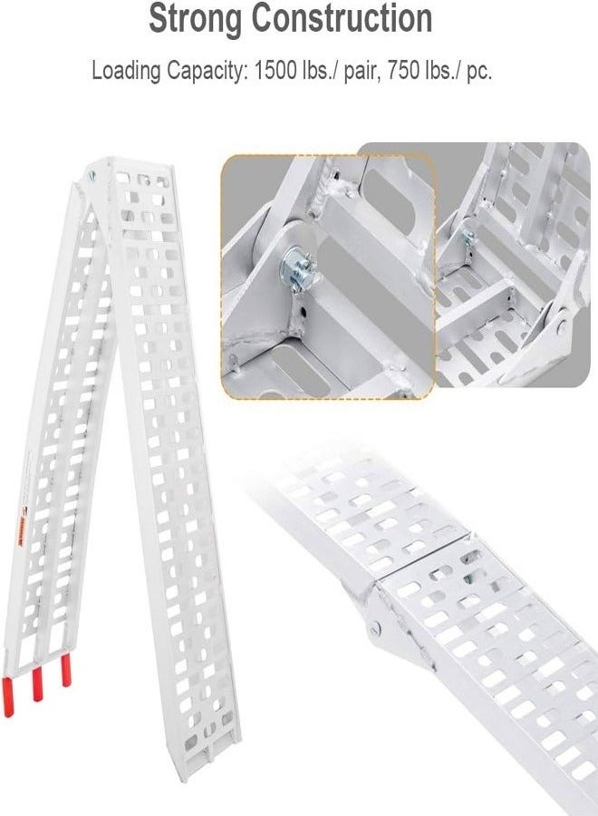 Raffine Lightweight Portable Folding Pickup Truck Aluminum Ramps 340 KG Powersports Loading Ramps for Trucks ATV UTV Bike Trailer Lawn Mover Motorcycle Pickup Ramp 28x226 cm - Image 4